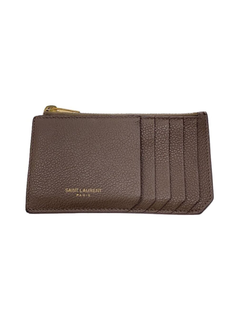 SAINT LAURENT Fragment Case Card Leather Brown
